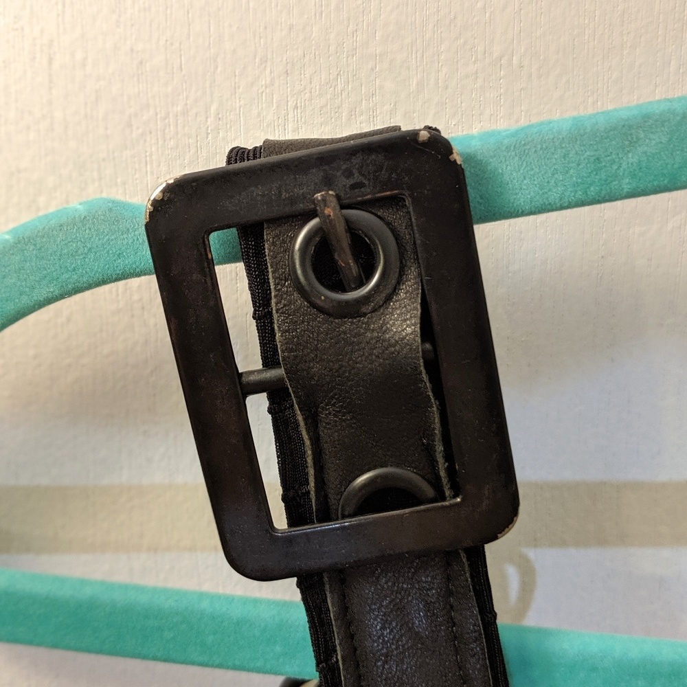 SALVAGE Little Black Dress With Leather Straps - Picture 7 of 8